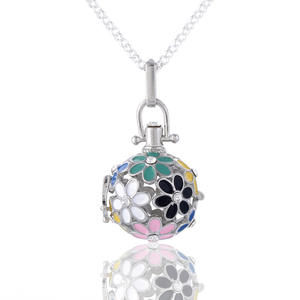 ODM Daisy Flowers Cage medaglione Harmony Chime Ball <span class=keywords><strong>collana</strong></span> con ciondolo <span class=keywords><strong>collana</strong></span> con diffusore <span class=keywords><strong>di</strong></span> oli essenziali aromatici - Product Image 4