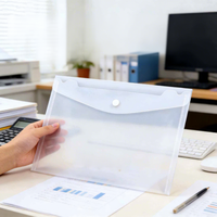 Portadocumentos Transparentes A4, Carpetas de Archivo, Bolsas de Almacenamiento de PP Personalizadas al por Mayor, Suministros de Oficina, Cierre a Presión, Impresión Digital