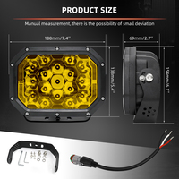 IP68 étanche carré hors route Spot lumière 4X4 12V 24V lampe de travail 7 pouces lumière de travail pour camion bateau