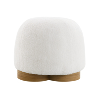 Pouf rembourré portable en tissu laine d'agneau moderne, petit tabouret pour entrée, chaise de salon, repose-pieds de chambre