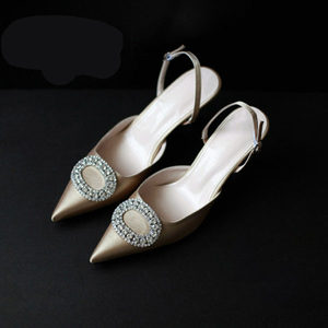 Top Selling 2025 New Buckle Strap Slingback Wedding Shoes Unique Luxury <b>Heels</b> for Ladies Shoes - Product Image 3