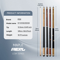 PERI 58 "série SY bâton de queue de billard professionnel tige en érable de haute qualité 12.5mm pointe Extender jeu de queue de billard alliage 10 broches Joint