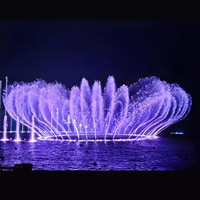 Luces LED Modernas para Jardín Exterior, Programables, Coloridas, Decorativas, de Acero Inoxidable, Fuente Musical con Música