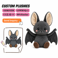 Peluche chauve-souris personnalisée à faible MOQ, OEM ODM, adorable animal volant en peluche, service de conception personnalisée, coton PP super doux