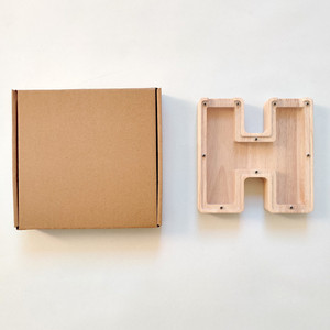 Hölzernes englisches Alphabet Holz Sparschwein 26 Buchstaben geformte Gelds parkästen kunden spezifische hölzerne Geldbank - Product Image 5