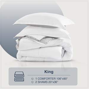 طقم لحاف ناعم وصديق للبشرة بالجملة، أبيض/رمادي فاتح، 3 قطع، خفيف الوزن، مبطن وقابل للتنفس، مناسب للشتاء - Product Image 5