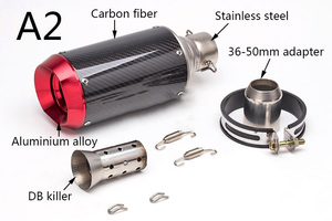 Tubo de Escape para motocicleta de carreras, 51/60mm, para GSXR600 Z1000 <span class=keywords><strong>ER6N</strong></span> K7, sistema de Escape de fibra de carbono para Moto GP con DB killer - Product Image 3