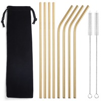 Pailles à boire réutilisables en acier inoxydable argenté de la marque Soton, certifiées EU/CE, accessoires de bar écologiques, vente en gros