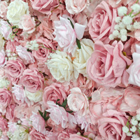 Décor mural floral pour scène de mariage NI, toile de fond de haute qualité, rideau mural de fleurs roses, tapis enroulable en tissu de soie, mur de fleurs