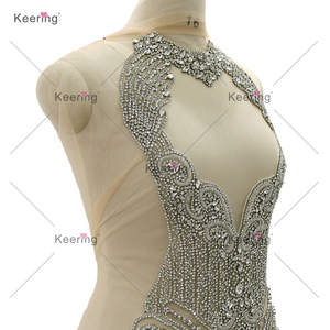 Venta al por mayor <span class=keywords><strong>de</strong></span> diamantes <span class=keywords><strong>de</strong></span> imitación corpiño para vestidos <span class=keywords><strong>de</strong></span> tela con collar Organza apliques vestido <span class=keywords><strong>de</strong></span> <span class=keywords><strong>fiesta</strong></span> <span class=keywords><strong>de</strong></span> 2017 - Product Image 4