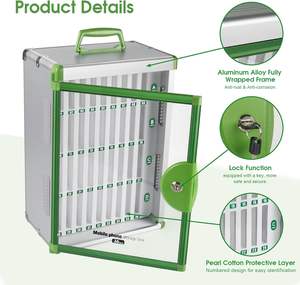 Casillero para Teléfonos Celulares con 36 Compartimentos, Montado en la Pared, con Llave y Manija, para Escuelas, Aulas, Oficinas y Exámenes - Product Image 3