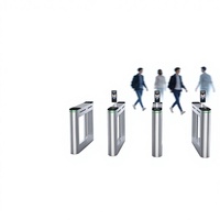 Porte d'accès piétonne pour entrée de bureau avec système de reconnaissance faciale, billetterie, en acier inoxydable, protection IP54, lecture de cartes et QR