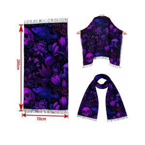 Custom UV Printed 2-in-1 Polyester Shawl/Scarf Soft <strong>Wool</strong> Feel Unique Design Versatile Winter <strong>Wrap</strong> for Parties - Product Image 1