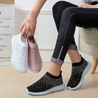 Nouveau modèle KJ 2027 – Baskets décontractées en tricot pour femmes, style décontracté, avec diamants, pour la marche, collection 2023, vente en gros