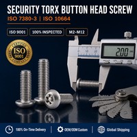 Sekrup Kepala Tombol Torx Keamanan Perangkat Elektronik M2-M12 A2-70 Baja Tahan Karat Mini Tersedia Dalam Stok