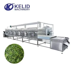 Machine de traitement industrielle de stérilisation de fixation d'herbes de feuille de thé noir vert de micro-ondes