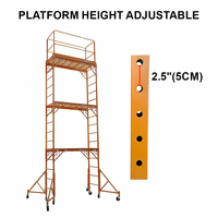 Échafaudage mobile pliable en acier LINYI QUEEN de 18 pieds avec garde-corps de sécurité haute résistance et plateforme de travail à vérins
