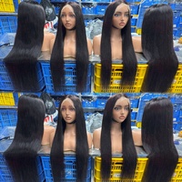 Perruque vietnamienne sans colle à densité 250 % en cheveux humains vierges, alignés, non traités, avec dentelle frontale, vente en gros directe d'usine pour femmes noires