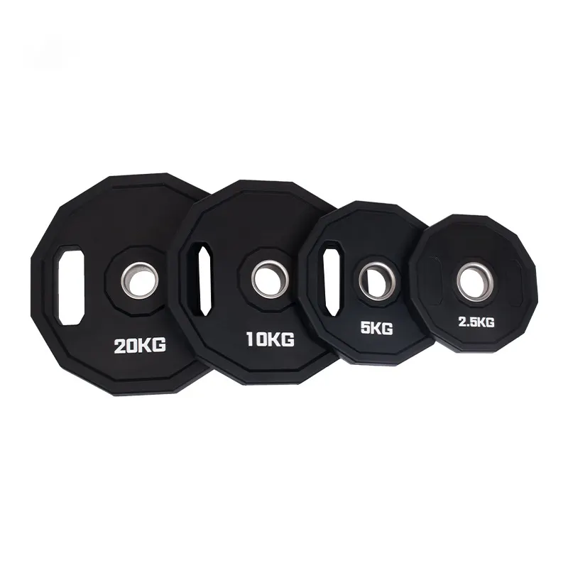 MKAS 12 Sided Fitness Weight Lifting Training Cast Iron Urethane CPU Metal Weight Plate 5Kg 50Mm 10 Kg Lbs 2 Holes Weight Plate