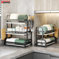 SANIPRO 2/3 niveaux en acier inoxydable antirouille comptoir bol armoire baguettes couteau supports de stockage cuisine plat égouttoirs