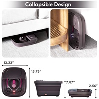 Masseur de pieds électrique portable pliable avec fonction chauffante intégrant une pierre à poncer et une brosse de nettoyage
