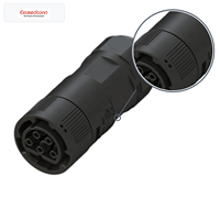 Connecteur AC rond à visser femelle 5 broches 32A IP68 personnalisé pour les connexions AC des onduleurs solaires