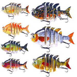 Mini <span class=keywords><strong>leurre</strong></span> de pêche <span class=keywords><strong>articulé</strong></span> multi-segments en ABS dur, 6,35 cm et 7,9 cm, pour la pêche en eau douce - Product Image 1