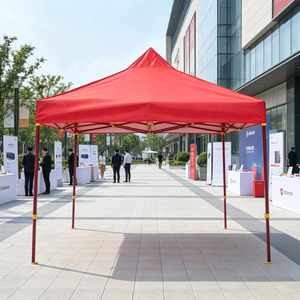 Carpa Publicitaria Impermeable de 3x3 Metros, Color Rojo Vino, Estructura de Hierro, Toldo con Logotipo Personalizado Impreso para Ferias Comerciales, Puestos de Venta y Ferias Comunitarias - Product Image 1
