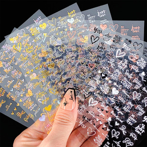 Hot Sale INS Colorful Plastic 3D Heart Love <b>Nail</b> Art <b>Decals</b> & Stickers Professional DIY <b>Nail</b> Art Accessories - Product Image 3