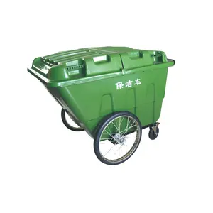 工場価格屋外プラスチック400Lモバイルカートリサイクル堆肥ゴミ箱ホイール付きゴミ箱