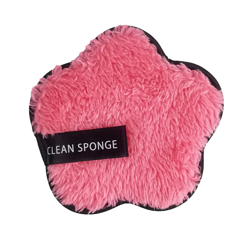 Hình ngôi sao tái sử dụng sợi nhỏ mặt làm sạch miếng bọt biển trang điểm Remover Pad