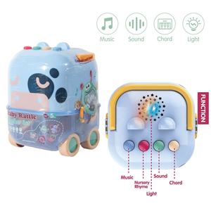 Nouvelle arrivée hochets pour bébé bouillants ensemble de dentition stockage d'animaux <span class=keywords><strong>voiture</strong></span> hochets de dentition jouet pour bébé avec musique son et lumières - Product Image 5