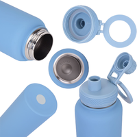 Botella de Acero Inoxidable SS304 Mate de Colores con Anillo Magnético para Teléfono, Tapa con Boquilla, Venta al por Mayor, Hue Etch, Lujosa, para Viajes, Gimnasio, Aire Libre, Termo, Vaso Térmico