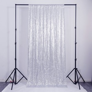 10 * 10ft đám cưới Backdrop rèm cửa vàng sáng bóng sequin Swag sân khấu màn đứng khung trang trí rèm cho Đảng tổ chức sự kiện - Product Image 2