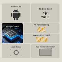 Projecteur intelligent 4K P21 d'usine OEM, Full HD 1080P, 400 ANSI, Android 14, mise au point automatique, courte focale, 5G, pour cinéma maison et extérieur, portable