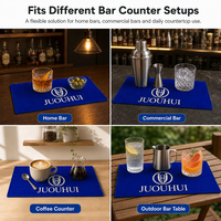 Tapis de bar antidérapant personnalisé pour la maison, écologique, en PVC souple et caoutchouc de silicone, étanche, avec plateau de récupération des gouttes et porte-gobelets pour cuisine et bar