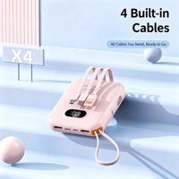 Nouvelle mini batterie externe électronique 10000 mAh, mince et portable, avec câble USB-C, Powerbanks 10000 mAh