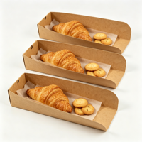 Boîte en papier kraft pour hot-dogs en gros, plateau jetable pour saucisses, conteneur alimentaire pliable pour pique-nique, fête, camping, à emporter