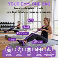 Bande de Résistance à Pédale Réglable 3-en-1, Corde de Tension Multifonction à 8 Tubes, Bandes de Fitness pour Abdominaux et Entraînement Complet du Corps