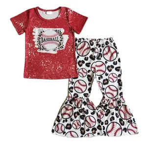 GSPO0217 ensemble pantalon de Baseball à imprimé léopard rouge à manches courtes