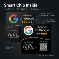 Carte NFC personnalisée pour avis Google, carte NFC en acrylique PCPVC NTAG215, code QR, évaluation par tapotement, ISO14443A, étanche