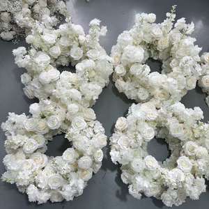 Centro de Mesa de Flores Artificiales Blancas de Alta Calidad GreenLife Factory de 60 cm para Decoraciones de Hoteles y Fiestas - Product Image 3