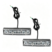 18W Superhelle LED-Warnleuchte für Kühlergrill mit 13 Stroboskopmodi, Aluminiumgehäuse, 4 Farben, Notfall-Blinklicht