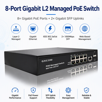 Switch PoE Géré 8 Ports Gigabit 120W IEEE802.3af/at SNMP QoS VLAN LACP 10/100/1000Mbps avec 2 Ports SFP Uplink 56Gbps