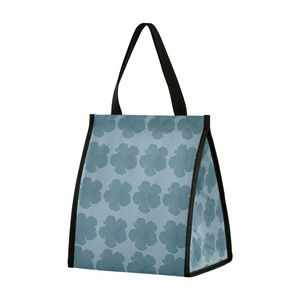 Aloha Collection Blue Hibiscus Flower Meal Prep Takeaway Insulated Outdoor Lunch Portable Hawaii Custom Print Lunch Bag - Product Image 1