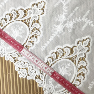 Luxury 140Cm Cotton Biên Giới Ren Dệt Thêu Wedding Dress Vải Ren - Product Image 2