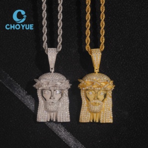 <b>Top</b> Quality 925 Sterling Silver Small Jesus Head Pendants Collection Hip Hop Iced Out Jewelry Unisex GRA Certificate - Product Image 1