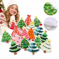 Patch brodé thermocollant ou à coudre pour Noël, motif étoile, nœud, cœur, arbre de Noël, carreaux, hiver, vente en gros