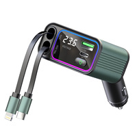 Chargeur de voiture rapide universel en alliage d'aluminium personnalisé 90W Max 2 câbles PD Type-C 12-24V