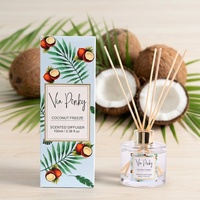 Diffuseur de parfum en verre écologique longue durée pour cadeaux d'entreprise et hôtels, ensemble diffuseur d'arôme de noix de coco